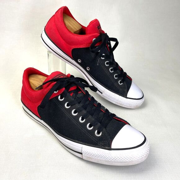 Converse Chuck Taylor All Star High STREET OX Red Black White! 163218F Sz 10 - Picture 1 of 12